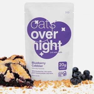 Oats Overnight - Blueberry Cobbler (8 Pack) Dairy Free, 2.5 Ounce (Pack of 8)